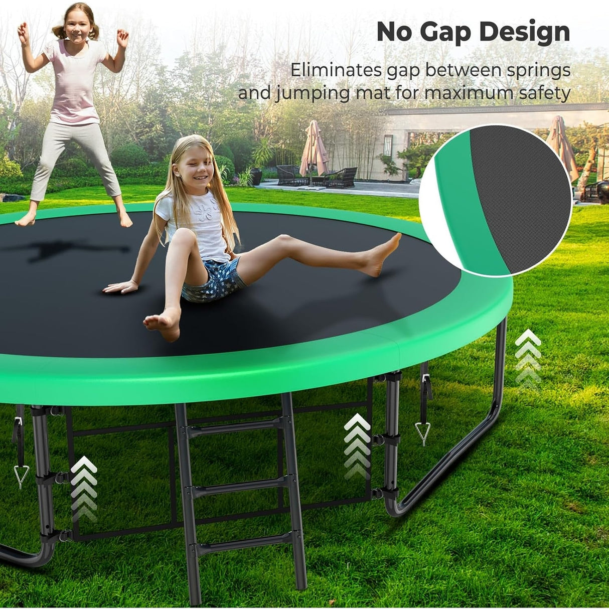 12ft/14ft/15ft/16ft Trampoline for Kids and Adults, Outdoor Trampolines with Curved Poles, Pumpkin Shaped