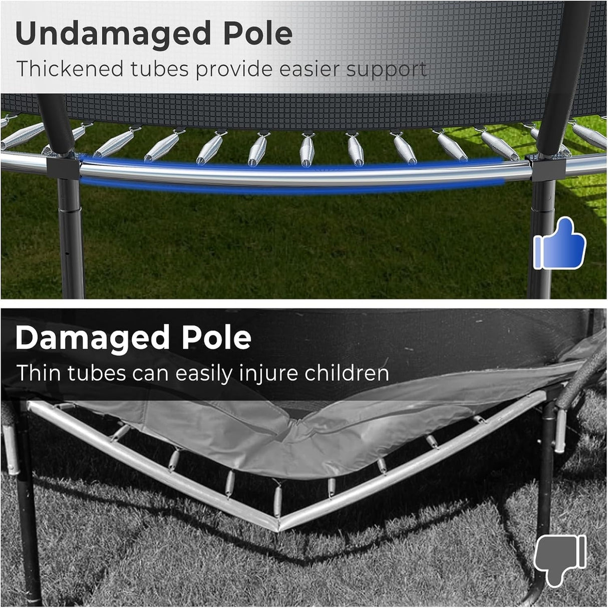 12ft/14ft/15ft/16ft Trampoline for Kids and Adults, Outdoor Trampolines with Curved Poles, Pumpkin Shaped