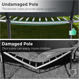 12ft/14ft/15ft/16ft Trampoline for Kids and Adults, Outdoor Trampolines with Curved Poles, Pumpkin Shaped
