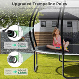 12ft/14ft/15ft/16ft Trampoline for Kids and Adults, Outdoor Trampolines with Curved Poles, Pumpkin Shaped