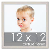 12x12 Traditional White Washed Wood Picture Square Frame