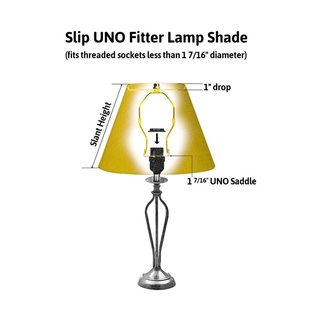 12x14x10" SLIP UNO FITTER Hardback Drum Lamp Shade Chocolate Burlap