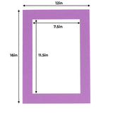 12x16 Mat for 8x12 Photo - Dark Purple Matboard for Frames Measuring 12 x 16 Inches - To Display Art Measuring 8 x 12 Inches