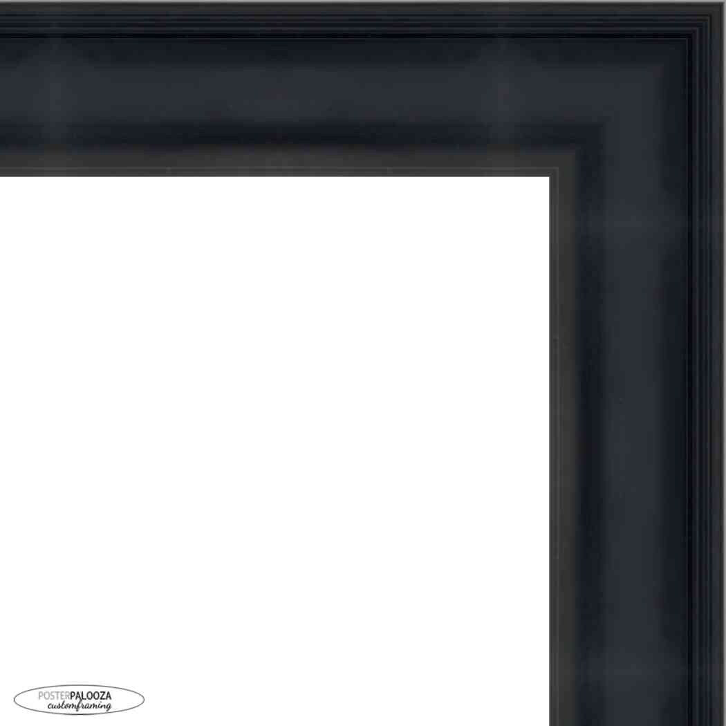 12x22 Traditional Black Complete Wood Picture Frame with UV Acrylic, Foam Board Backing, & Hardware