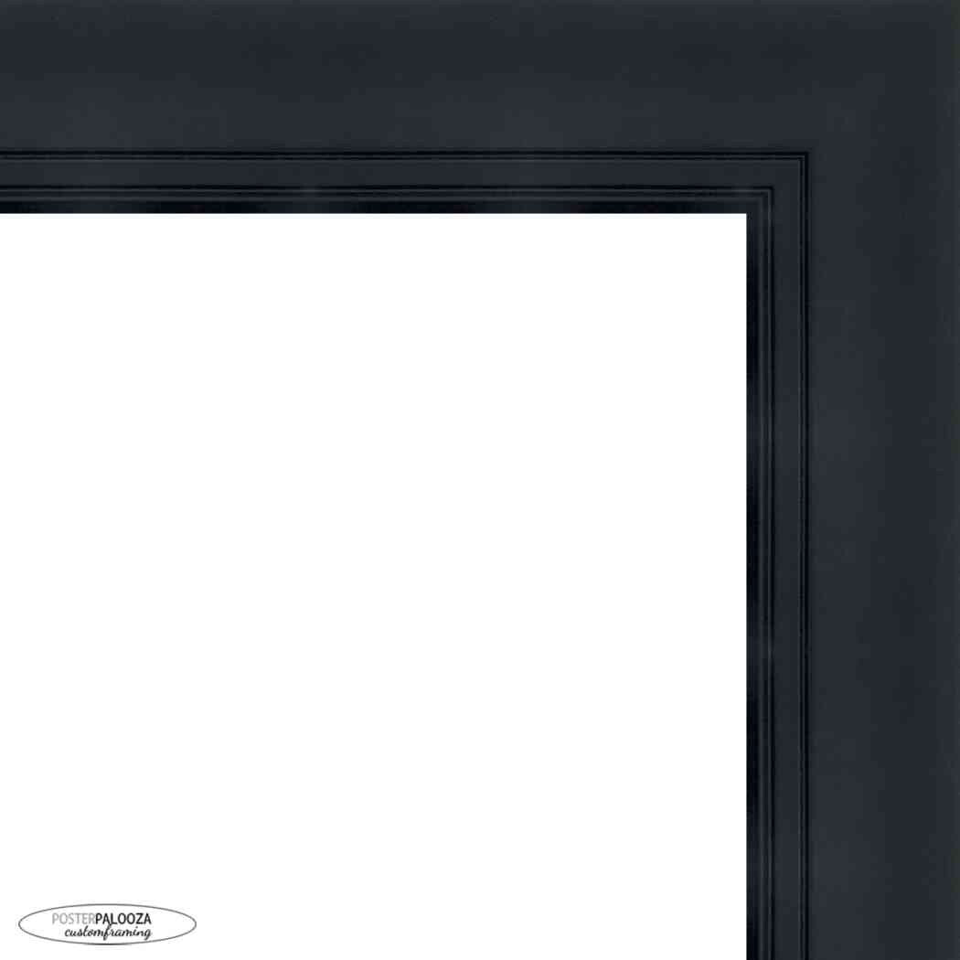 12x36 Contemporary Black Complete Wood Panoramic Frame with UV Acrylic, Foam Board Backing, & Hardware