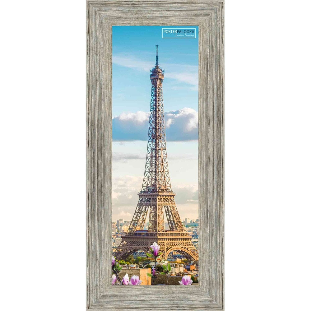 12x36 Distressed/Aged Contrast Grey Wood Picture Panoramic Frame - Panoramic Poster Frame