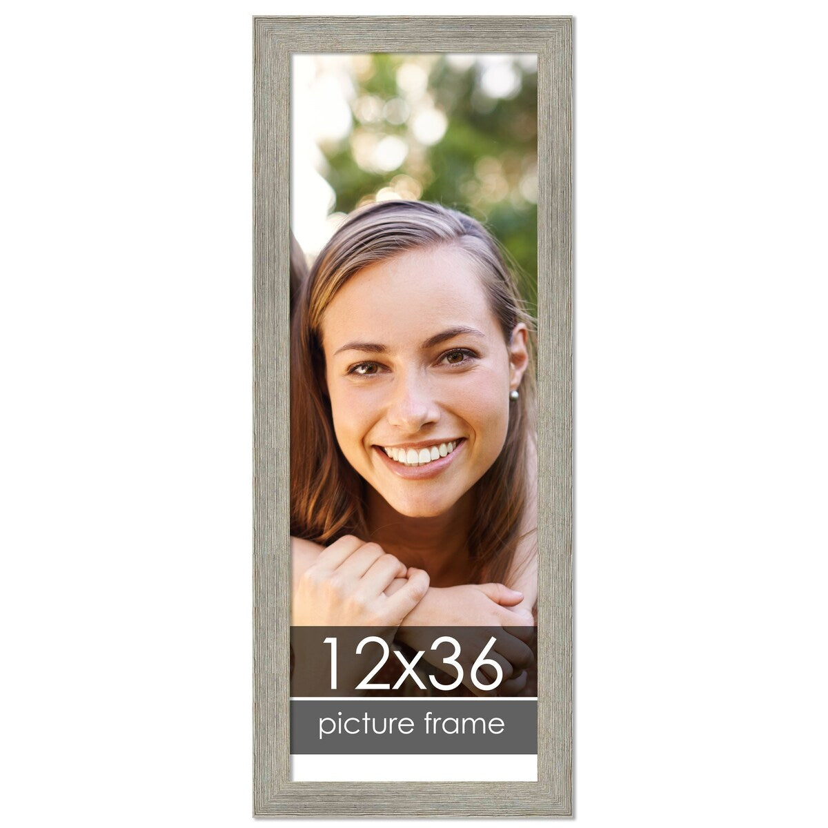 12x36 Distressed/Aged Contrast Grey Wood Picture Panoramic Frame - Panoramic Poster Frame