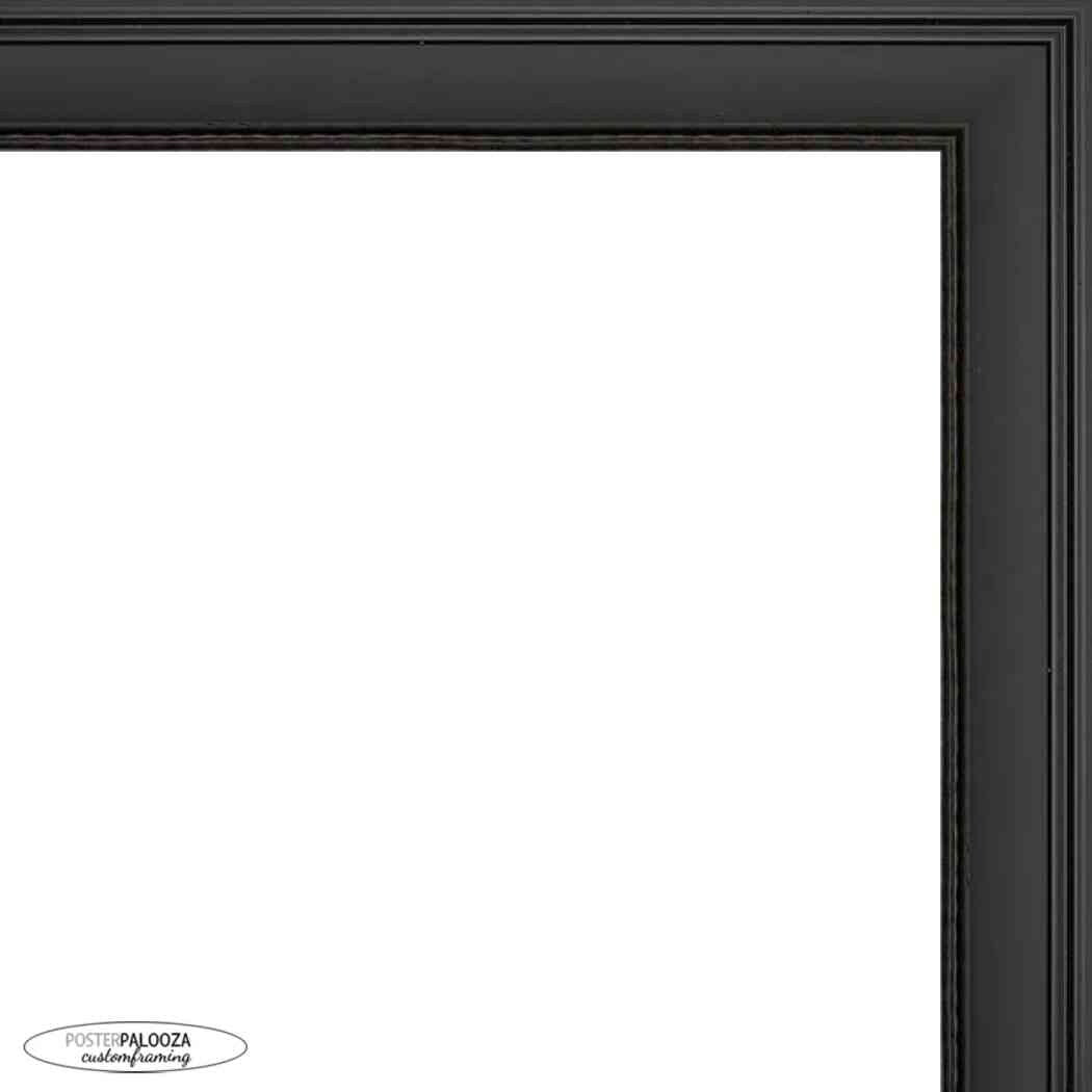 12x36 Traditional Black Complete Wood Panoramic Frame with UV Acrylic, Foam Board Backing, & Hardware