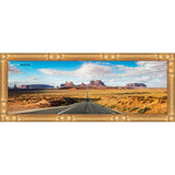 12x4 Frame Gold Bamboo Solid Wood Picture Frame with UV Acrylic, Foam Board Backing & Hanging Hardware Included
