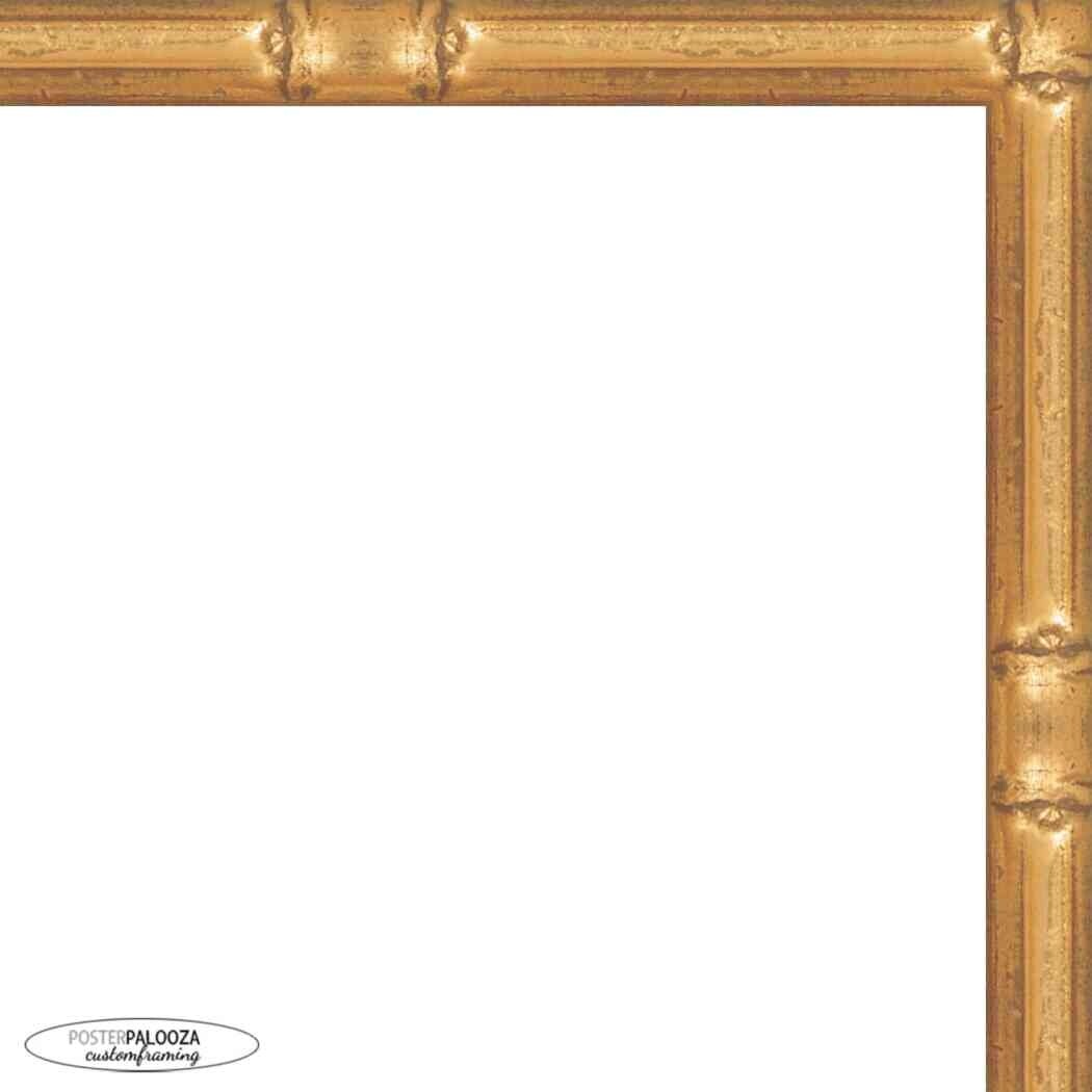 12x4 Frame Gold Bamboo Solid Wood Picture Frame with UV Acrylic, Foam Board Backing & Hanging Hardware Included