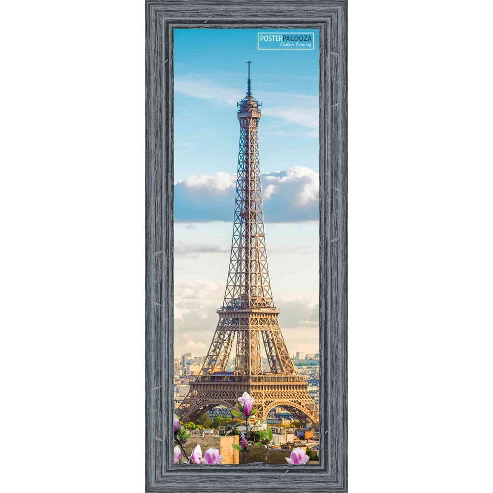 12x4 Rustic Complete Wood Picture Frame with UV Acrylic Plexiglass, Foam Board Backing & Hardware Included - 12x4 Inch Frame