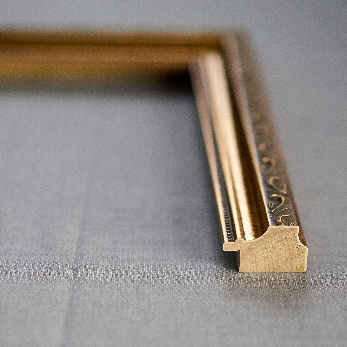 12x4 Traditional Antique Gold Complete Wood Picture Frame with UV Acrylic, Foam Board Backing, & Hardware