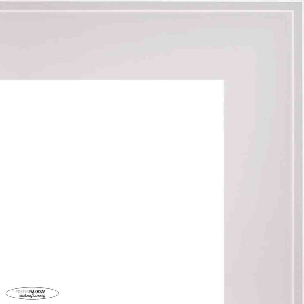 12x6 Contemporary White Complete Wood Picture Frame with UV Acrylic, Foam Board Backing, & Hardware