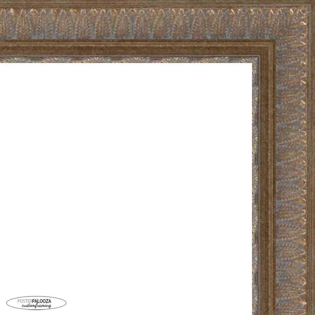 12x6 Ornate Pewter Complete Wood Picture Frame with UV Acrylic, Foam Board Backing, & Hardware