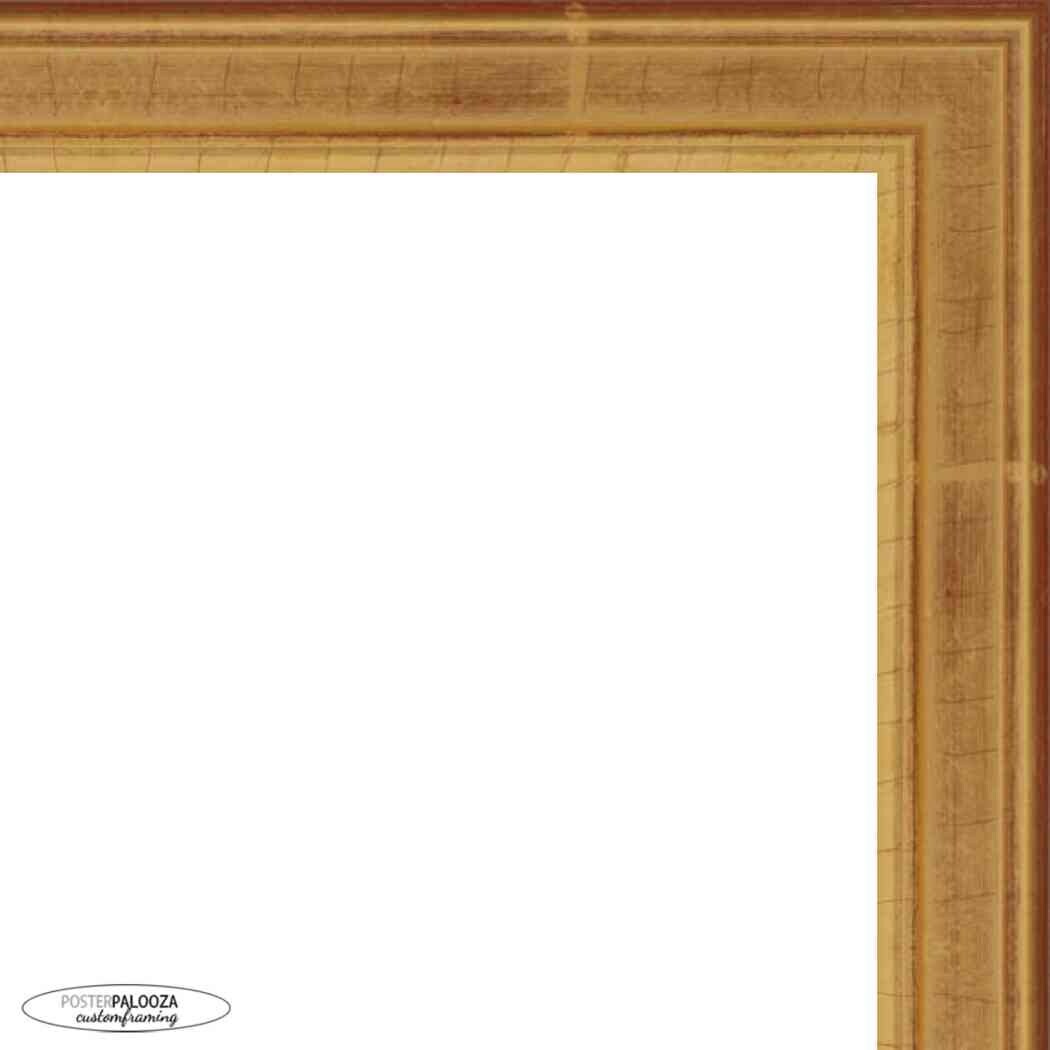 12x6 Traditional Gold Complete Wood Picture Frame with UV Acrylic, Foam Board Backing, & Hardware