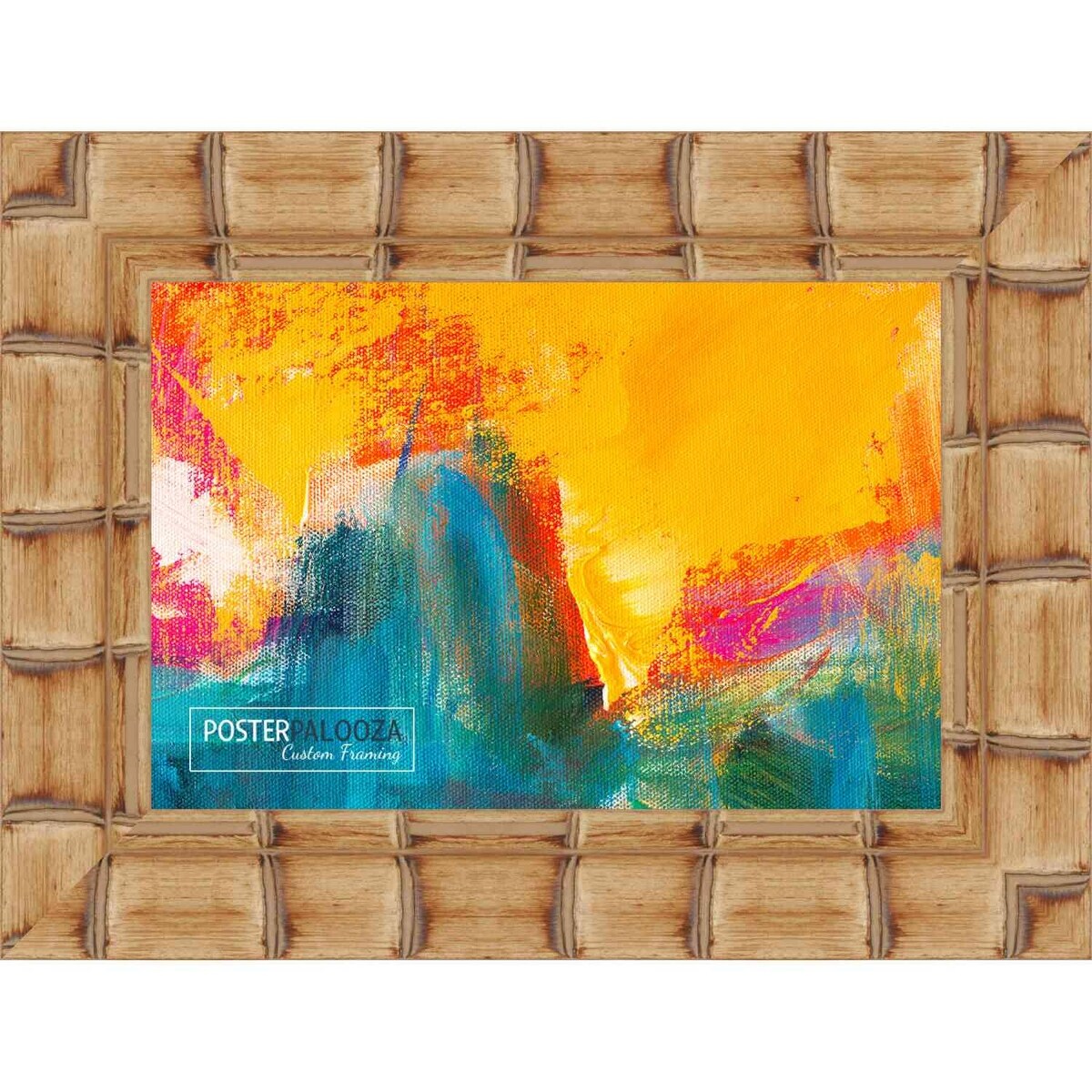 12x8 Bamboo Natural Complete Wood Picture Frame with UV Acrylic, Foam Board Backing, & Hardware