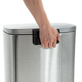 13 Gallon 50 Liter Stainless Steel Step Trash Can with Removable Inner Bucket by Furniture of America