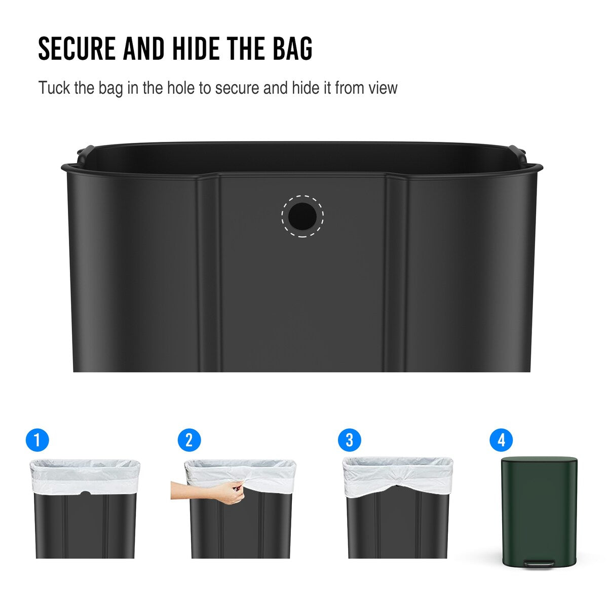 13 Gallon 50L Kitchen Foot Pedal Operated Soft Close Trash Can