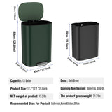 13 Gallon 50L Kitchen Foot Pedal Operated Soft Close Trash Can