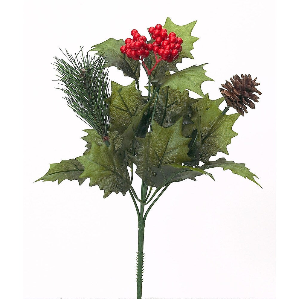 Sage & Co 13-inch Holly Berry Bush, Assortment of 2 (Pack of 24)
