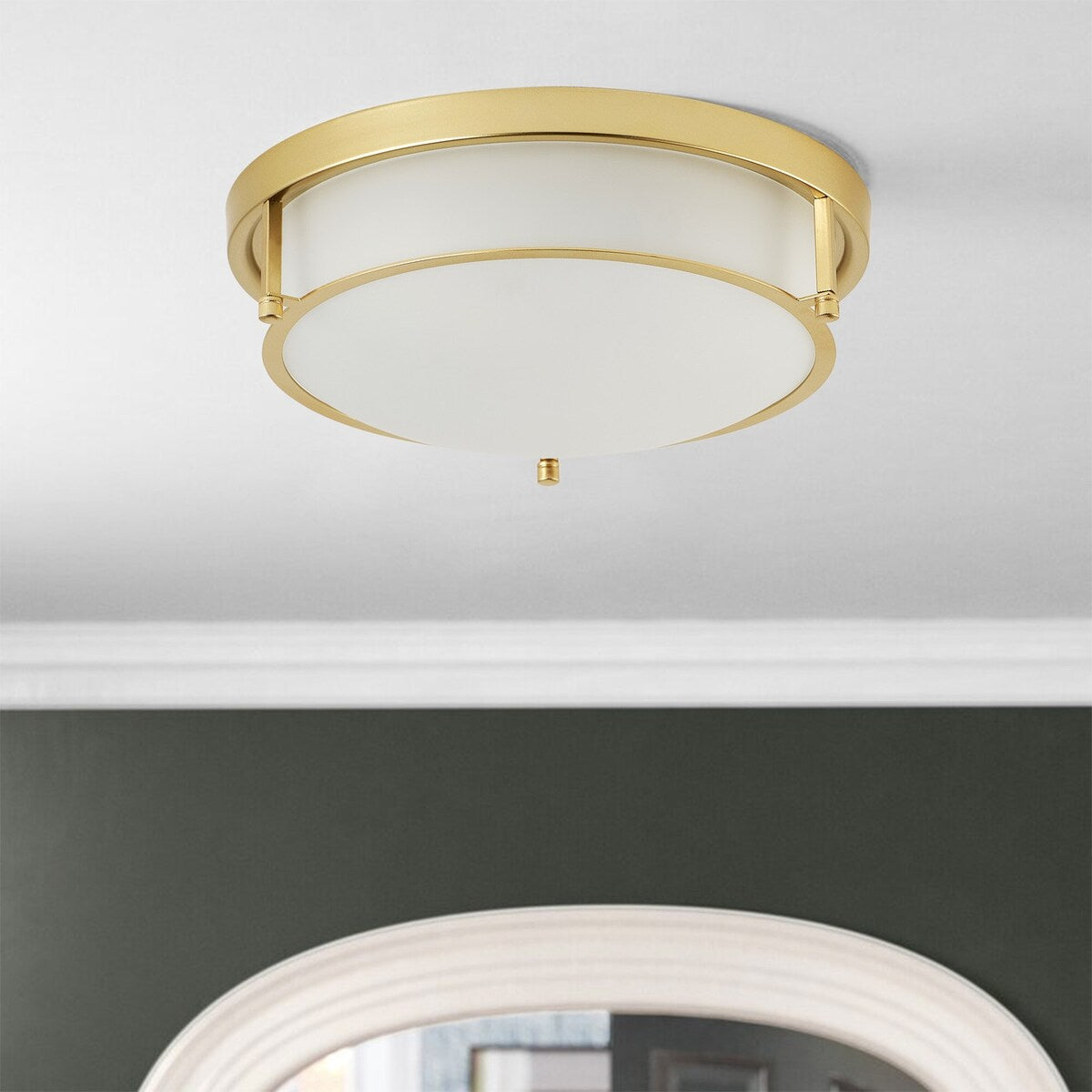 13-Inch Farmhouse Flush Mount Round Ceiling Light Fixture for Hallway