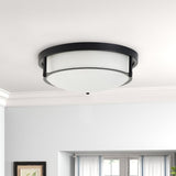 13-Inch Farmhouse Flush Mount Round Ceiling Light Fixture for Hallway