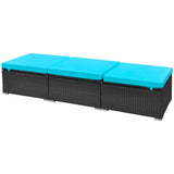 13 Piece Patio Lounge Set with Cushions Poly Rattan Blue