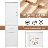 13 in. W x 20 in. D x 68.1 in. H Linen Cabinet with Two Different Size Drawers and Adjustable Shelf