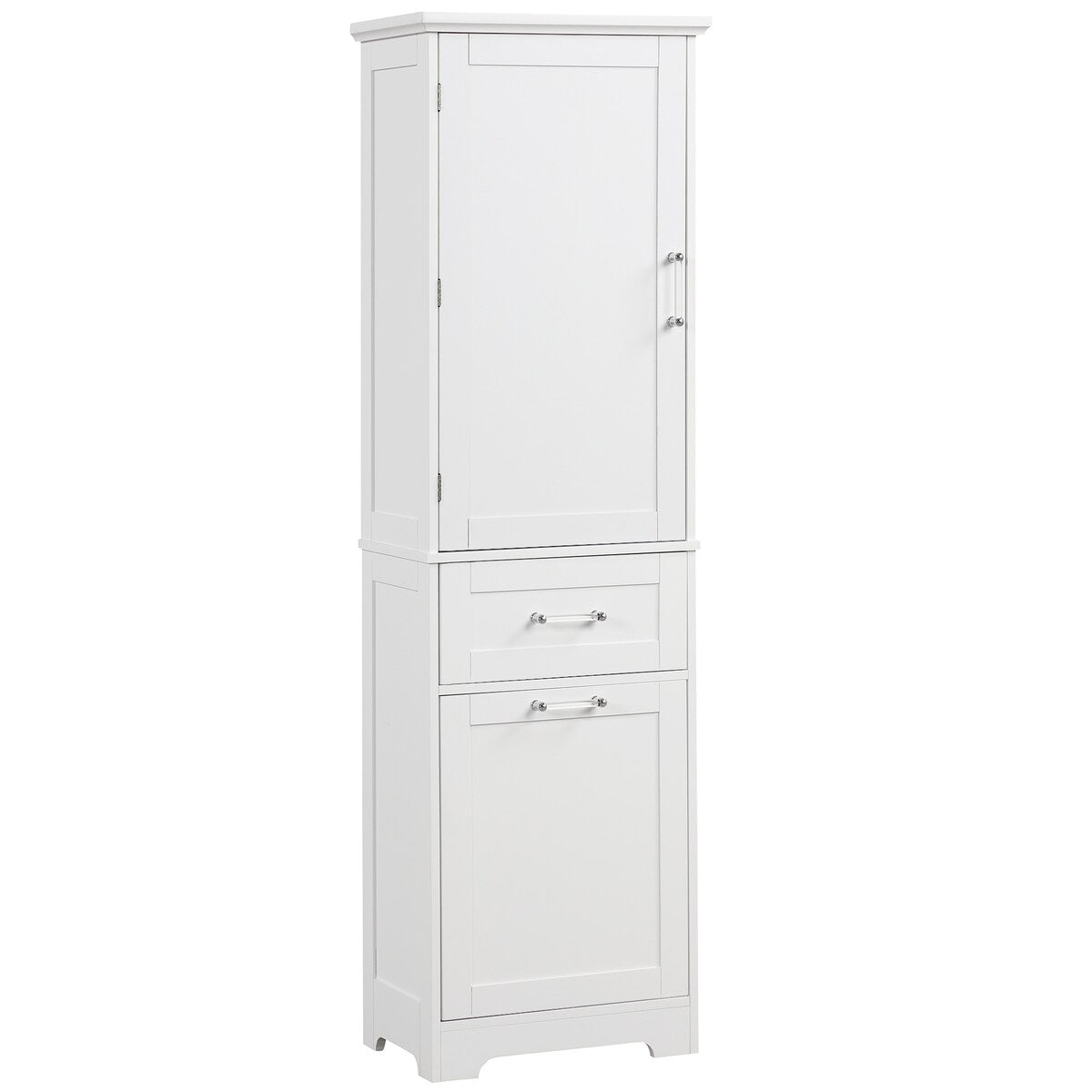 13 in. W x 20 in. D x 68.1 in. H Linen Cabinet with Two Different Size Drawers and Adjustable Shelf