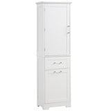 13 in. W x 20 in. D x 68.1 in. H Linen Cabinet with Two Different Size Drawers and Adjustable Shelf