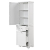 13 in. W x 20 in. D x 68.1 in. H Linen Cabinet with Two Different Size Drawers and Adjustable Shelf