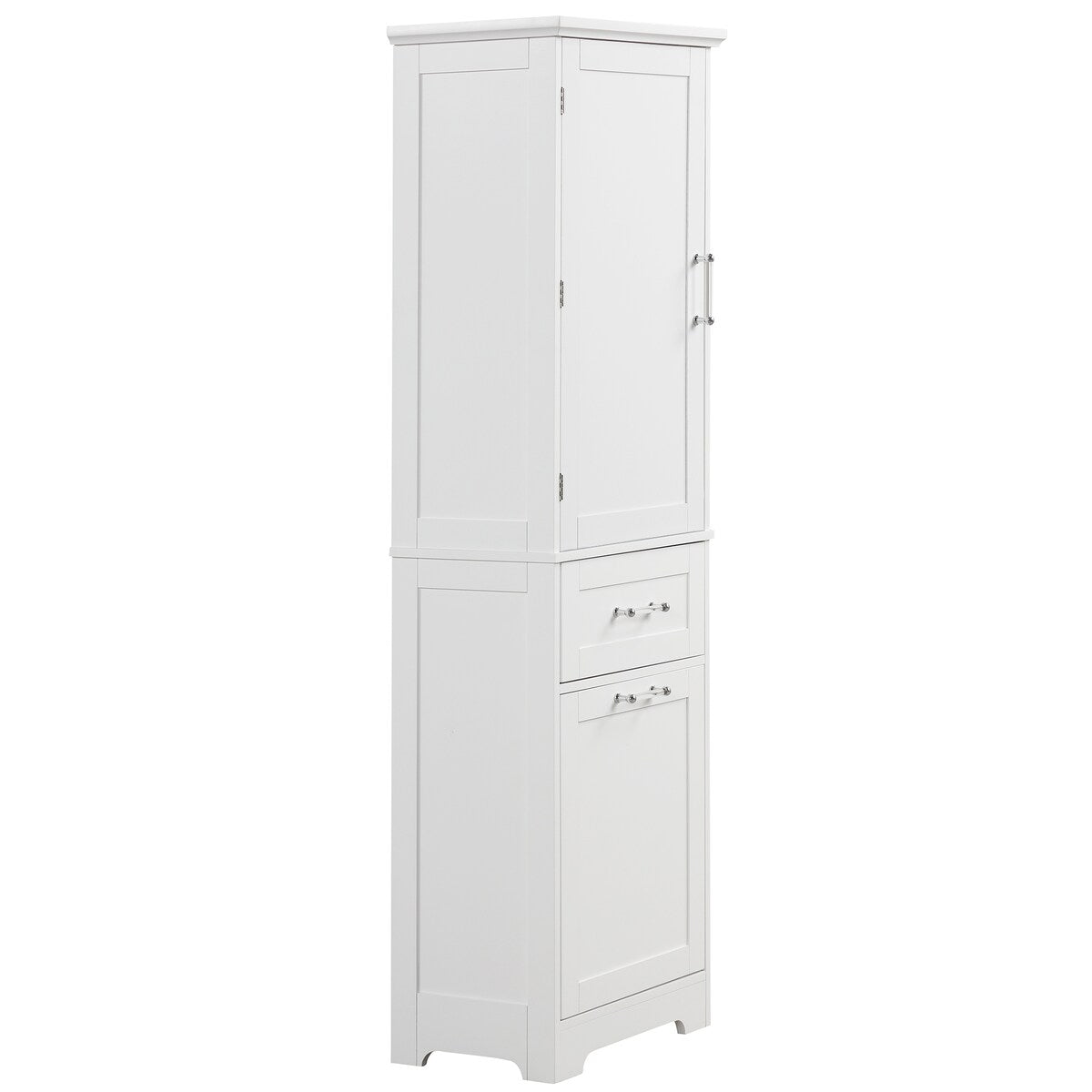 13 in. W x 20 in. D x 68.1 in. H Linen Cabinet with Two Different Size Drawers and Adjustable Shelf