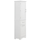13 in. W x 20 in. D x 68.1 in. H Linen Cabinet with Two Different Size Drawers and Adjustable Shelf