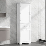 13 in. W x 20 in. D x 68.1 in. H Linen Cabinet with Two Different Size Drawers and Adjustable Shelf