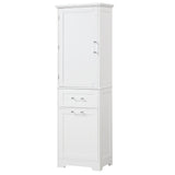 13 in. W x 20 in. D x 68.1 in. H Linen Cabinet with Two Different Size Drawers and Adjustable Shelf