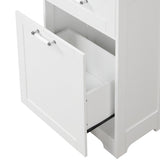 13 in. W x 20 in. D x 68.1 in. H Linen Cabinet with Two Different Size Drawers and Adjustable Shelf