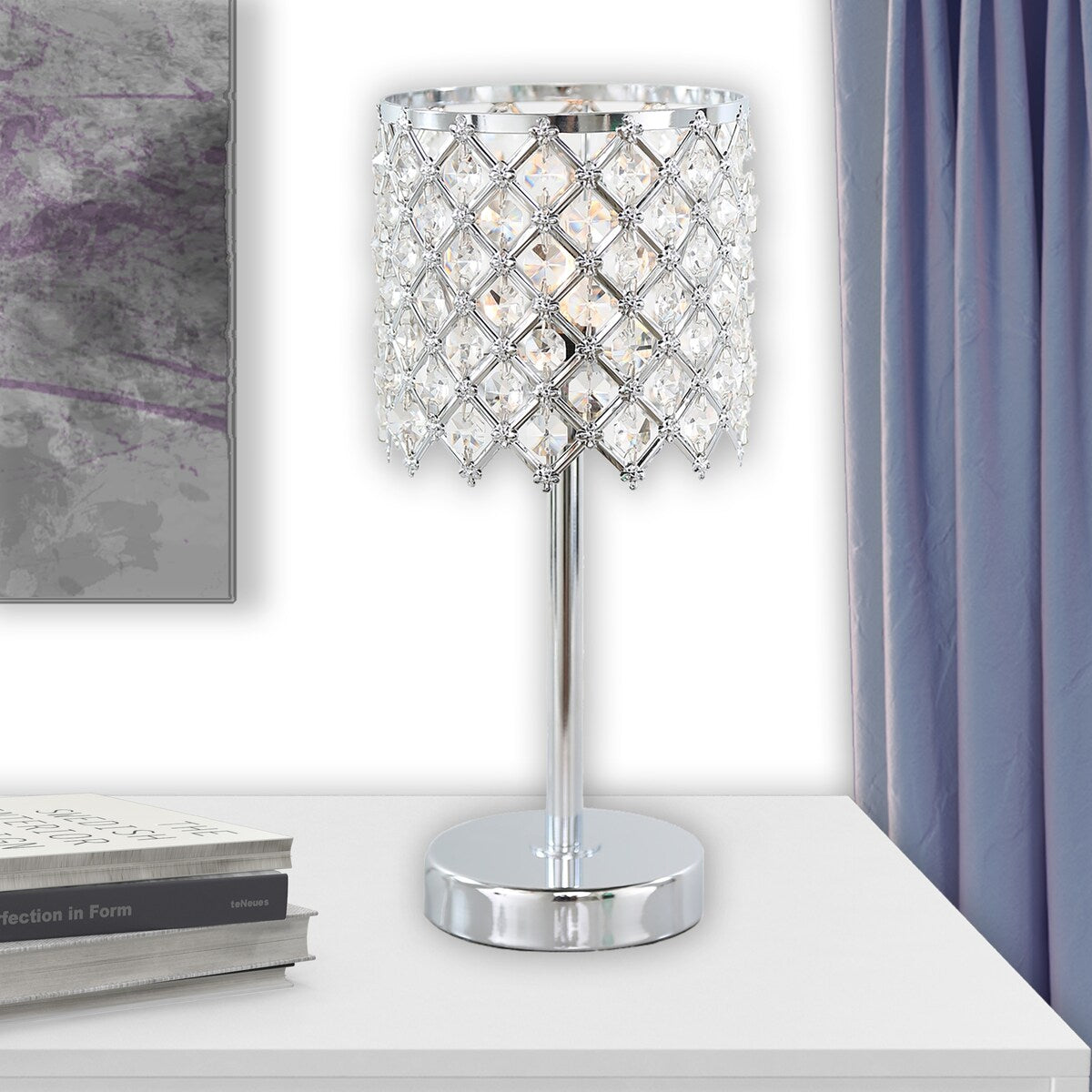 13.25-inch Crystal Glam Accent Lamp - 5.785"L x 5.875"W x 13.25"H