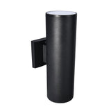 13.4 in. 2-Light Modern Industrial Black Linear Cylinder Waterproof IP54 Outdoor Lantern Wall Sconces