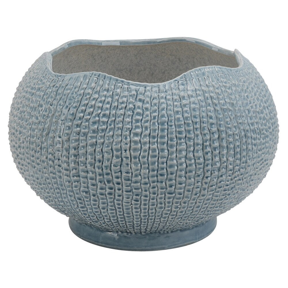 13.5 " Blue Ceramic Planter - 20 x 20 x 13.5