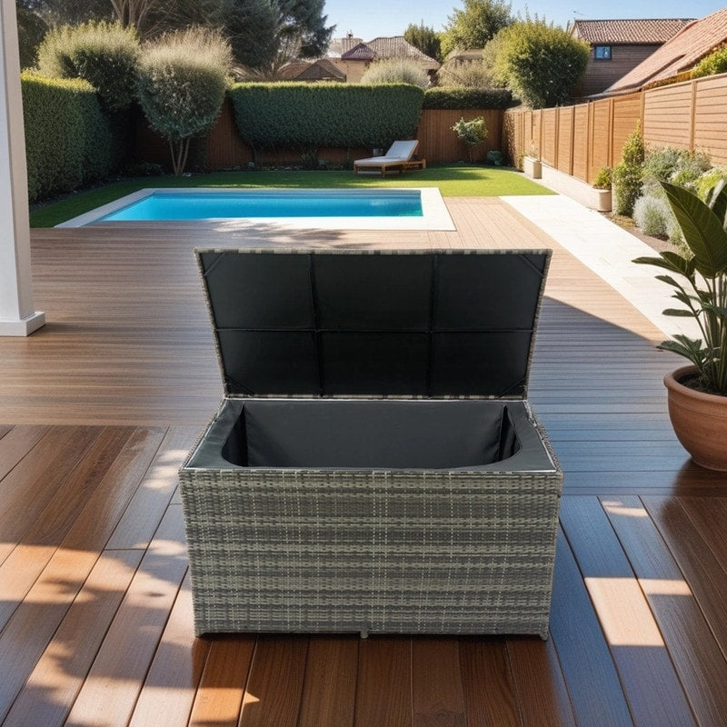130/200 Gallon Rattan Wicker Patio Outdoor Cushion Storage Box