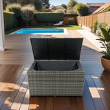 130/200 Gallon Rattan Wicker Patio Outdoor Cushion Storage Box