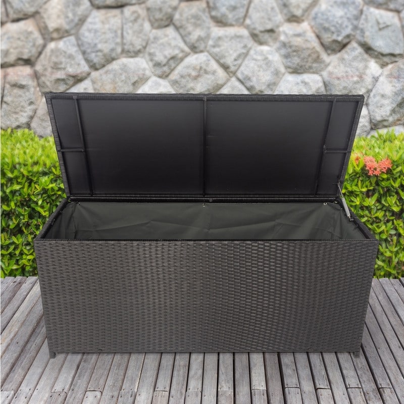 130/200 Gallon Rattan Wicker Patio Outdoor Cushion Storage Box