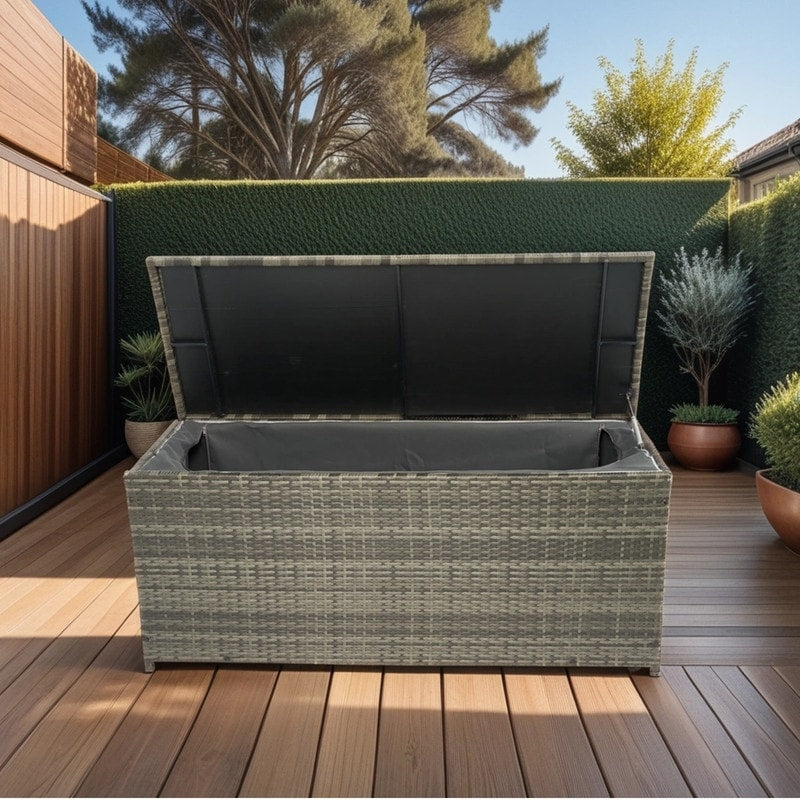 130/200 Gallon Rattan Wicker Patio Outdoor Cushion Storage Box
