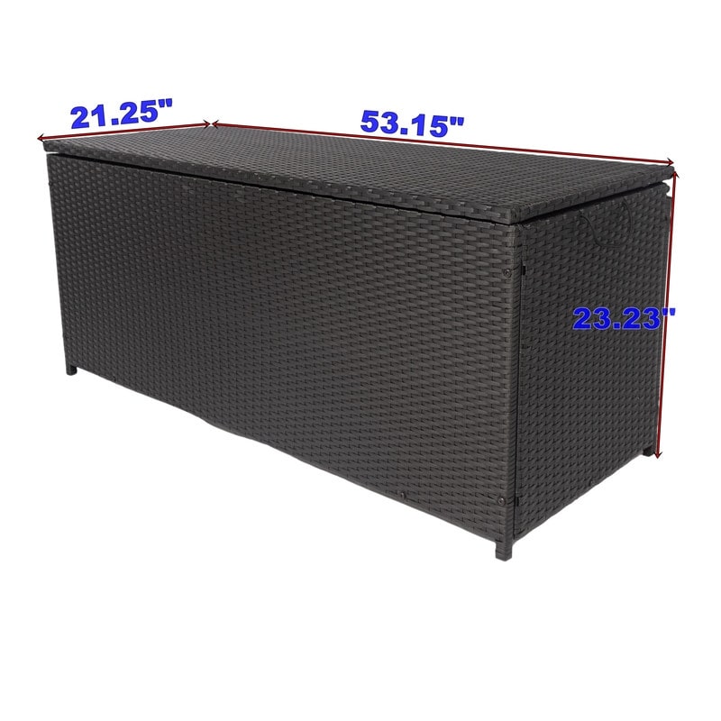 130/200 Gallon Rattan Wicker Patio Outdoor Cushion Storage Box