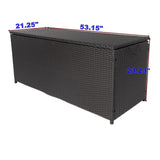 130/200 Gallon Rattan Wicker Patio Outdoor Cushion Storage Box