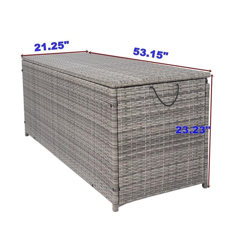 130/200 Gallon Rattan Wicker Patio Outdoor Cushion Storage Box