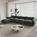 130.7” L-shape Chenille Modular Sofa Modern Sectional Semi-firm Sofa Couch with Ottoman