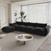 130.7” L-shape Chenille Modular Sofa Modern Sectional Semi-firm Sofa Couch with Ottoman