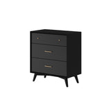 1329APB Brown Contemporary Mid Century 3-Drawer Compact Chest