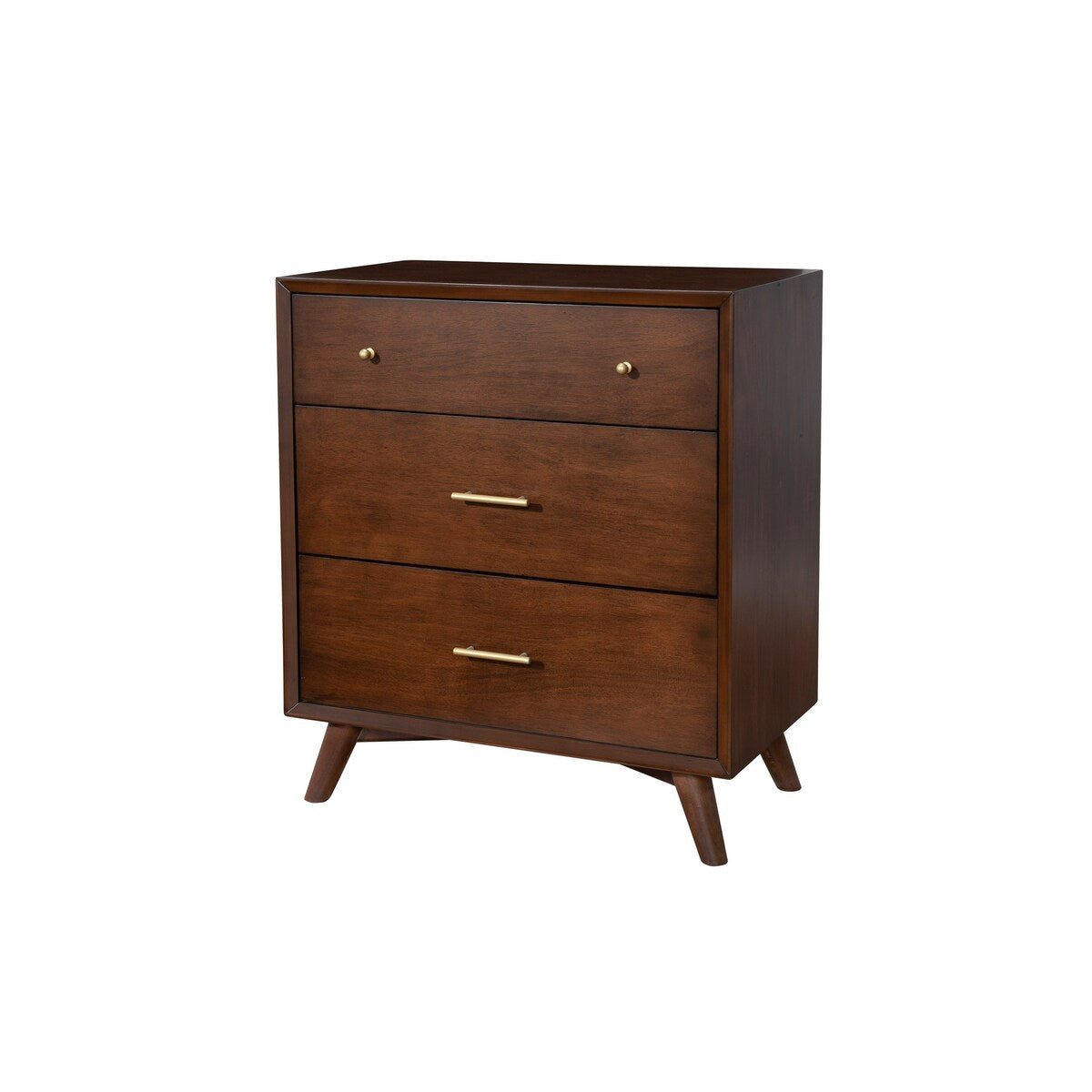 1329APB Brown Contemporary Mid Century 3-Drawer Compact Chest